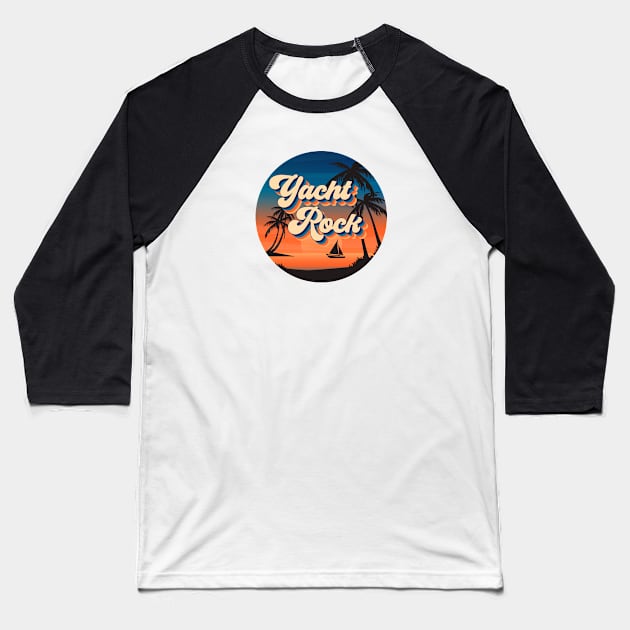 Yacht Rock Circle Baseball T-Shirt by CYPHERDesign